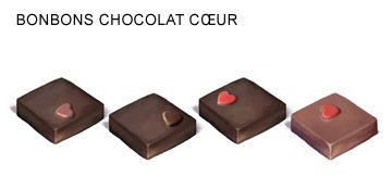 Bonbons de chocolat Coeurs