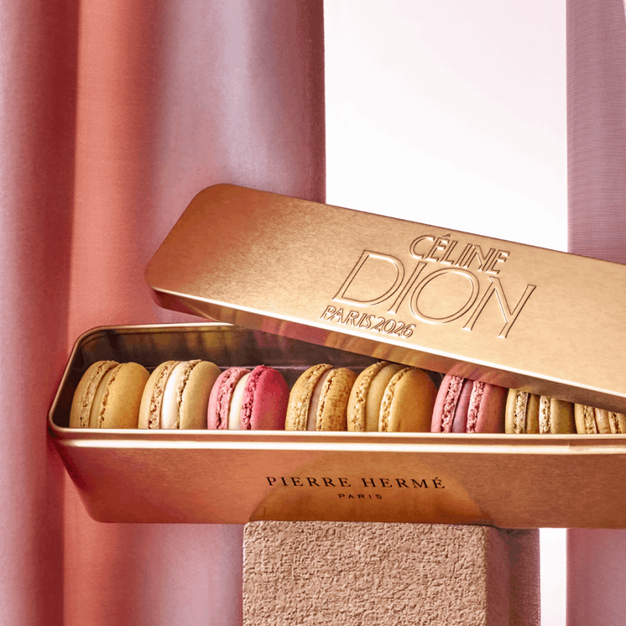 Coffret métal de 8 macarons - Céline Dion