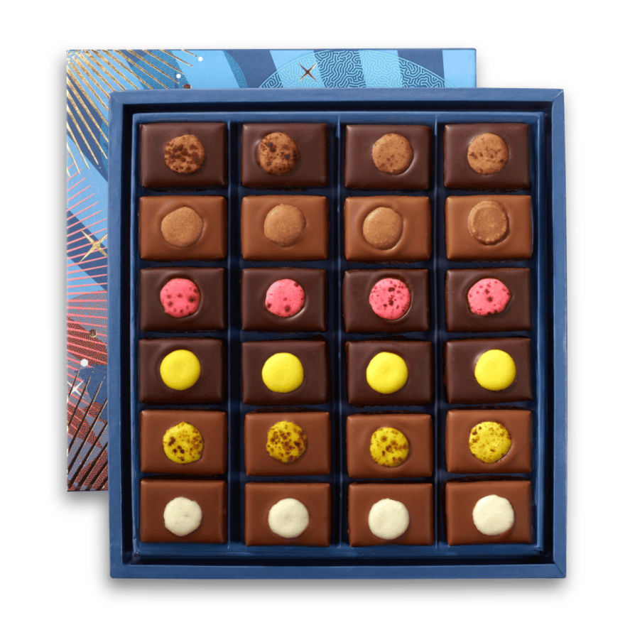 ASSORTIMENT DE 24 BONBONS CHOCOLAT AU MACARON