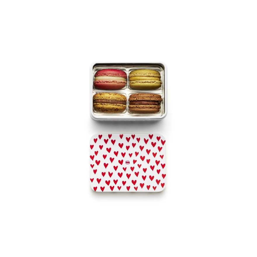 "Incontournables" 4 macarons - Coffret "1001 coeurs"