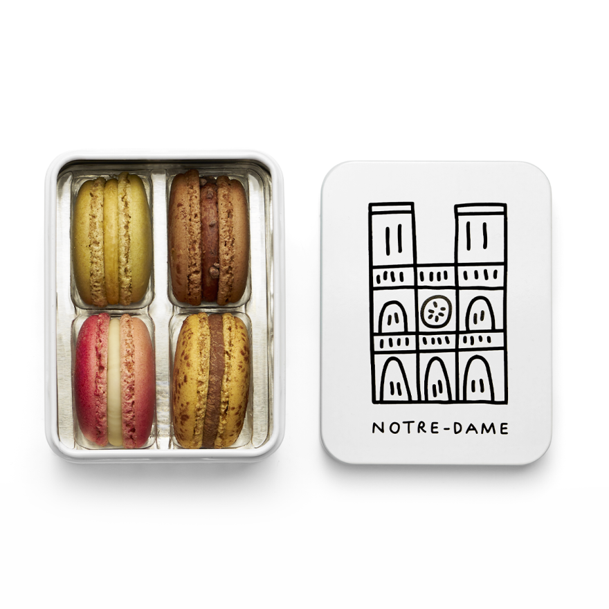 "Incontournables" 4 macarons - Coffret "Notre-Dame de Paris"