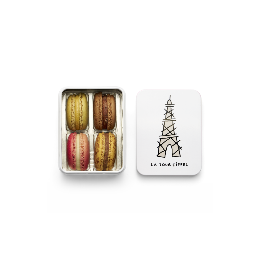 "Incontournables" 4 macarons - Coffret "Tour Eiffel"