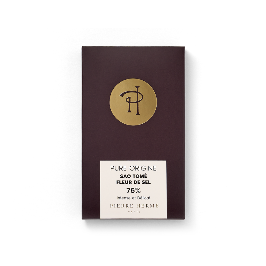 Tablette de chocolat noir pure origine Sao Tomé à la fleur de sel