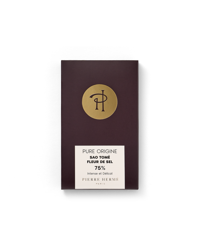 Tablette de chocolat noir pure origine Sao Tomé à la fleur de sel