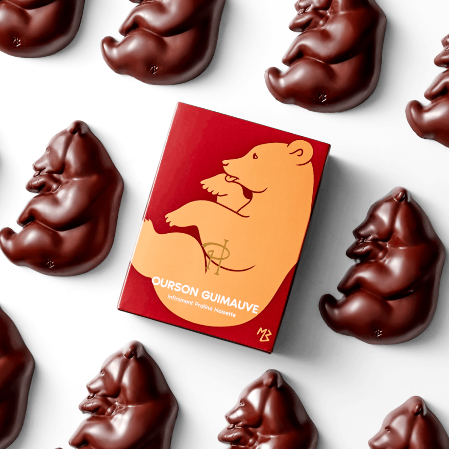 Ourson Guimauve Bassompierre Infiniment Praliné Noisette
