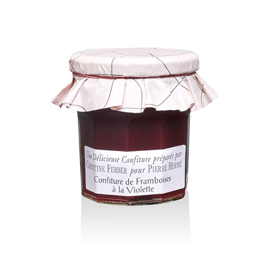 Raspberry and violet jam
