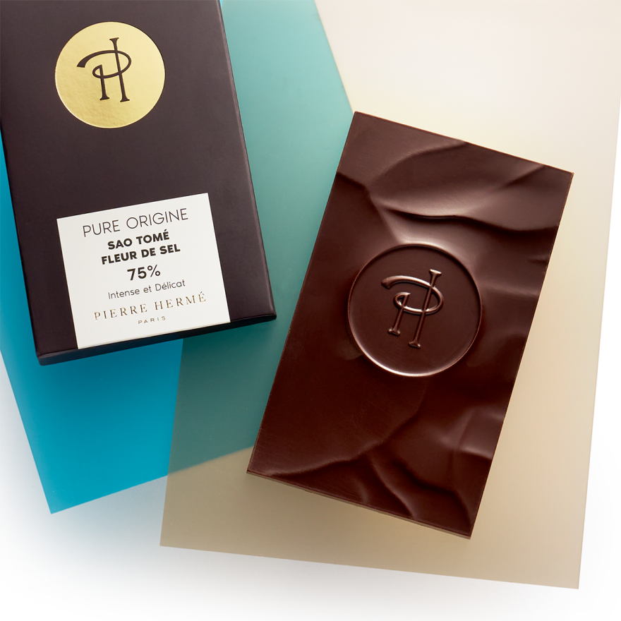 Tablette de Chocolat Noir Pure Origine Sao Tomé à Fleur de Sel | Pierre Hermé Paris