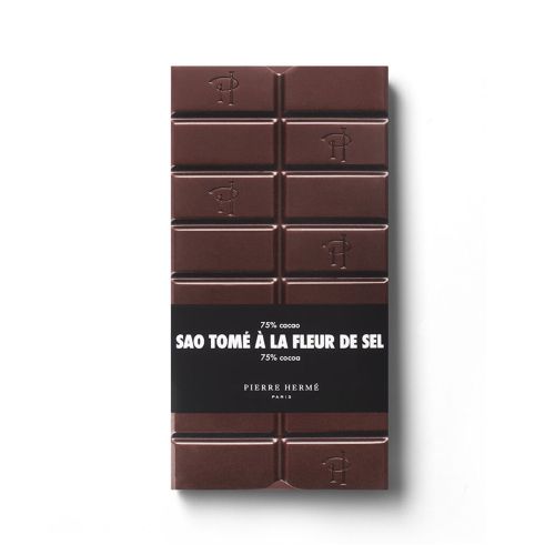 Tablette de chocolat noir pure origine Sao Tomé à la fleur de sel