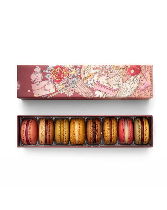Coffret de 8 macarons Saint-Valentin
