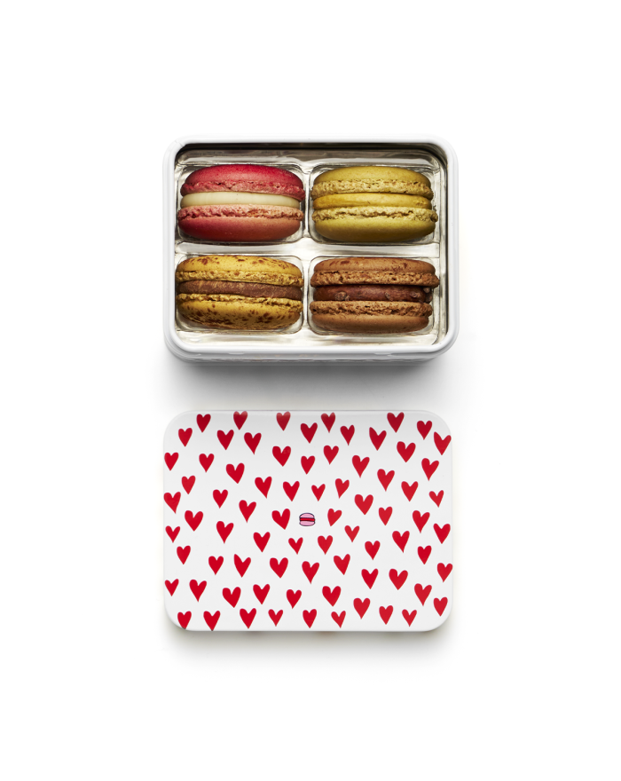 "Incontournables" 4 macarons - Coffret "1001 coeurs"