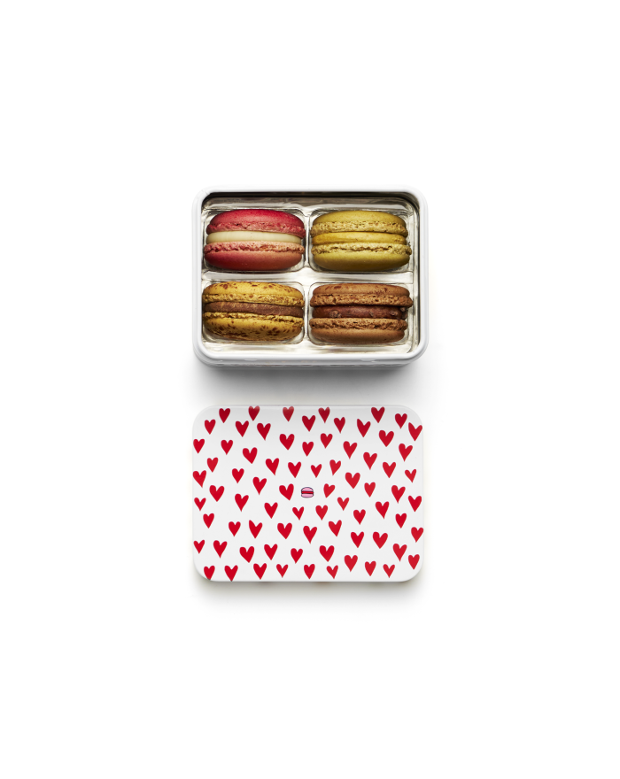 "Incontournables" 4 macarons - Coffret "1001 coeurs"
