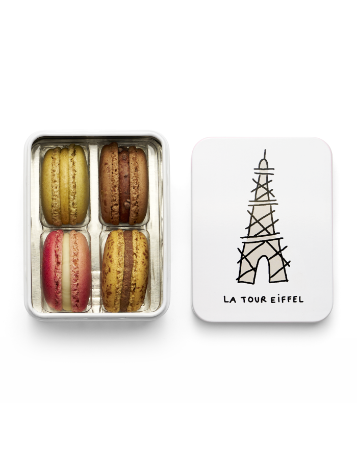 "Incontournables" 4 macarons - Coffret "Tour Eiffel"