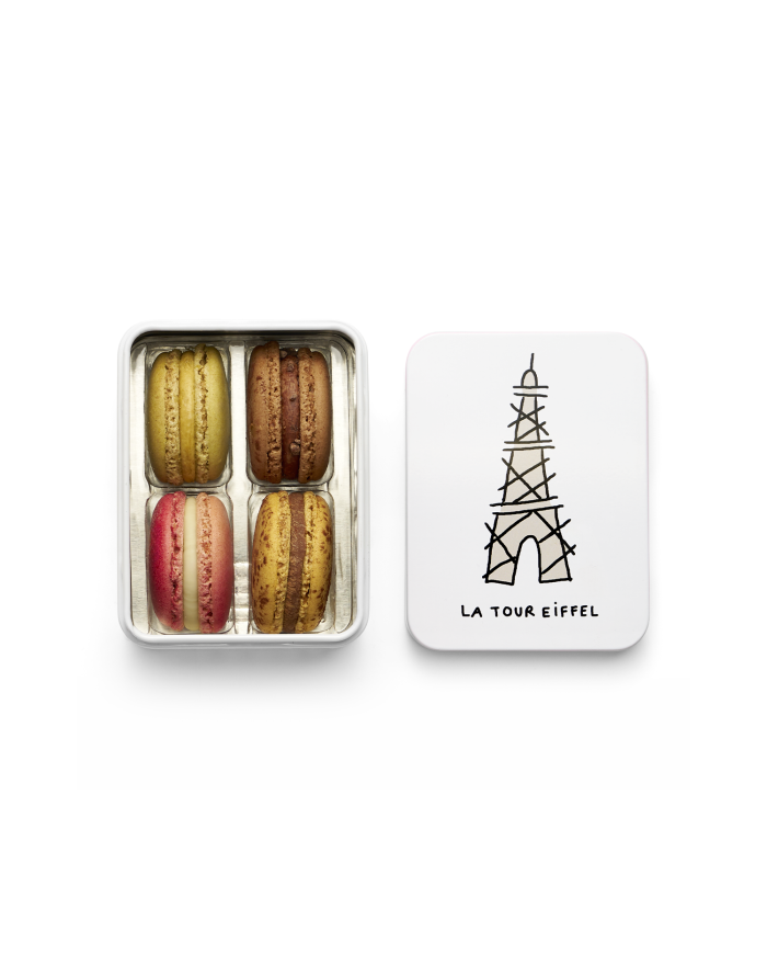 "Incontournables" 4 macarons - Coffret "Tour Eiffel"