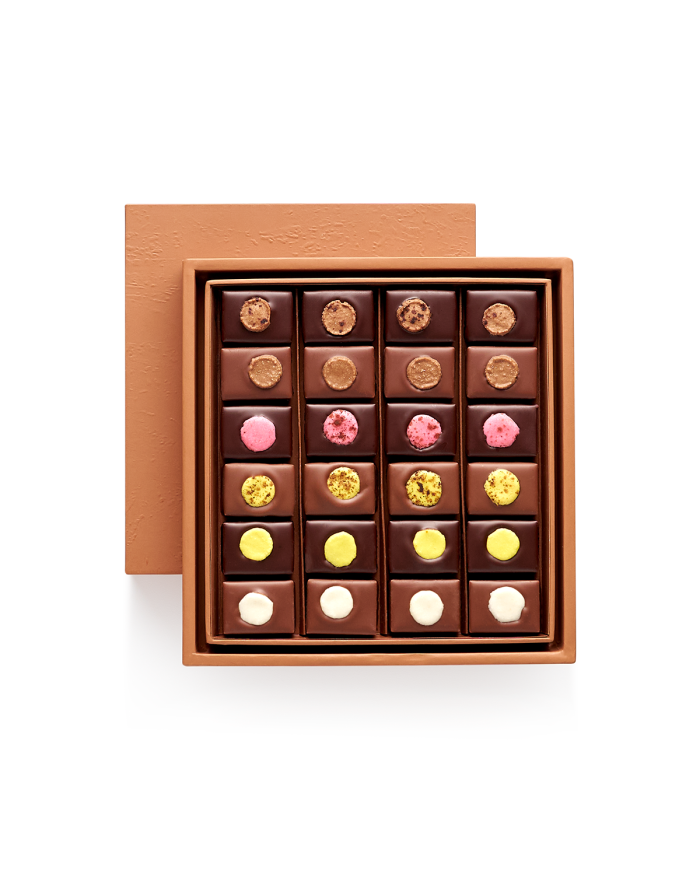 Assortiment de 24 chocolats au macaron