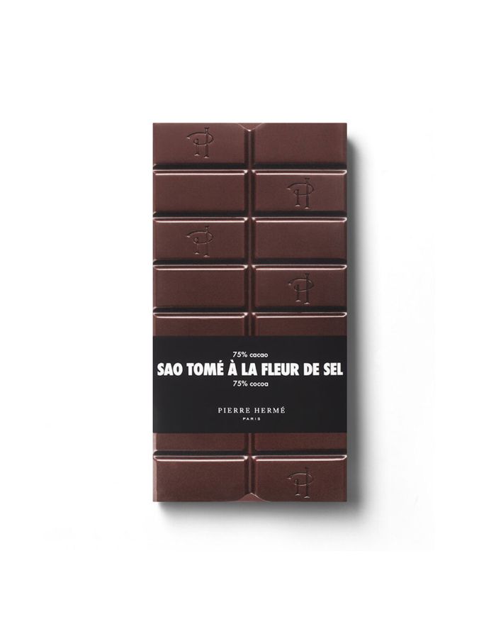 Tablette de chocolat noir pure origine Sao Tomé à la fleur de sel