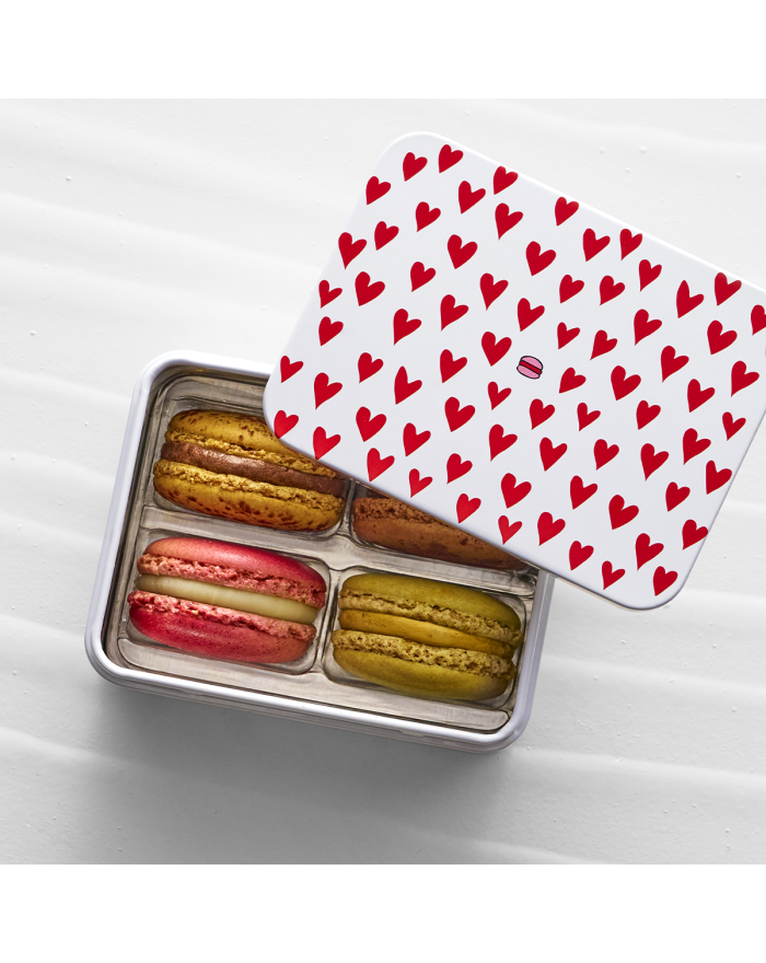 Coffrets 1001 Coeurs 4 macarons métal Pierre Hermé Paris